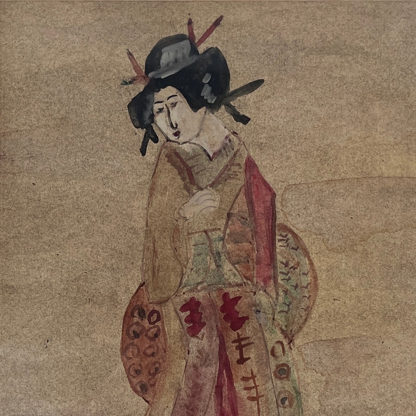 Pair Mid-century Japanese Watercolours