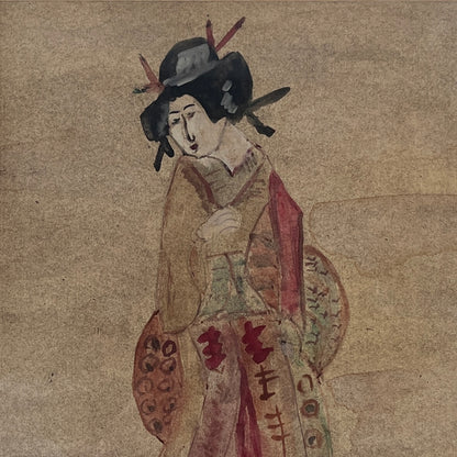 Pair Mid-century Japanese Watercolours