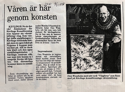 Swedish Oil On Canvas by Owe Wessbohn. 1985.