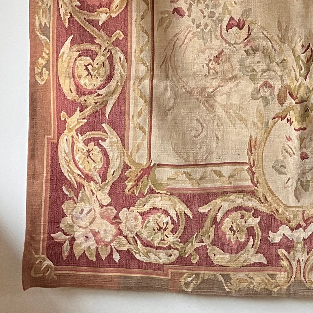 Late 19th Century Aubusson Tapestry with Floral Medallion