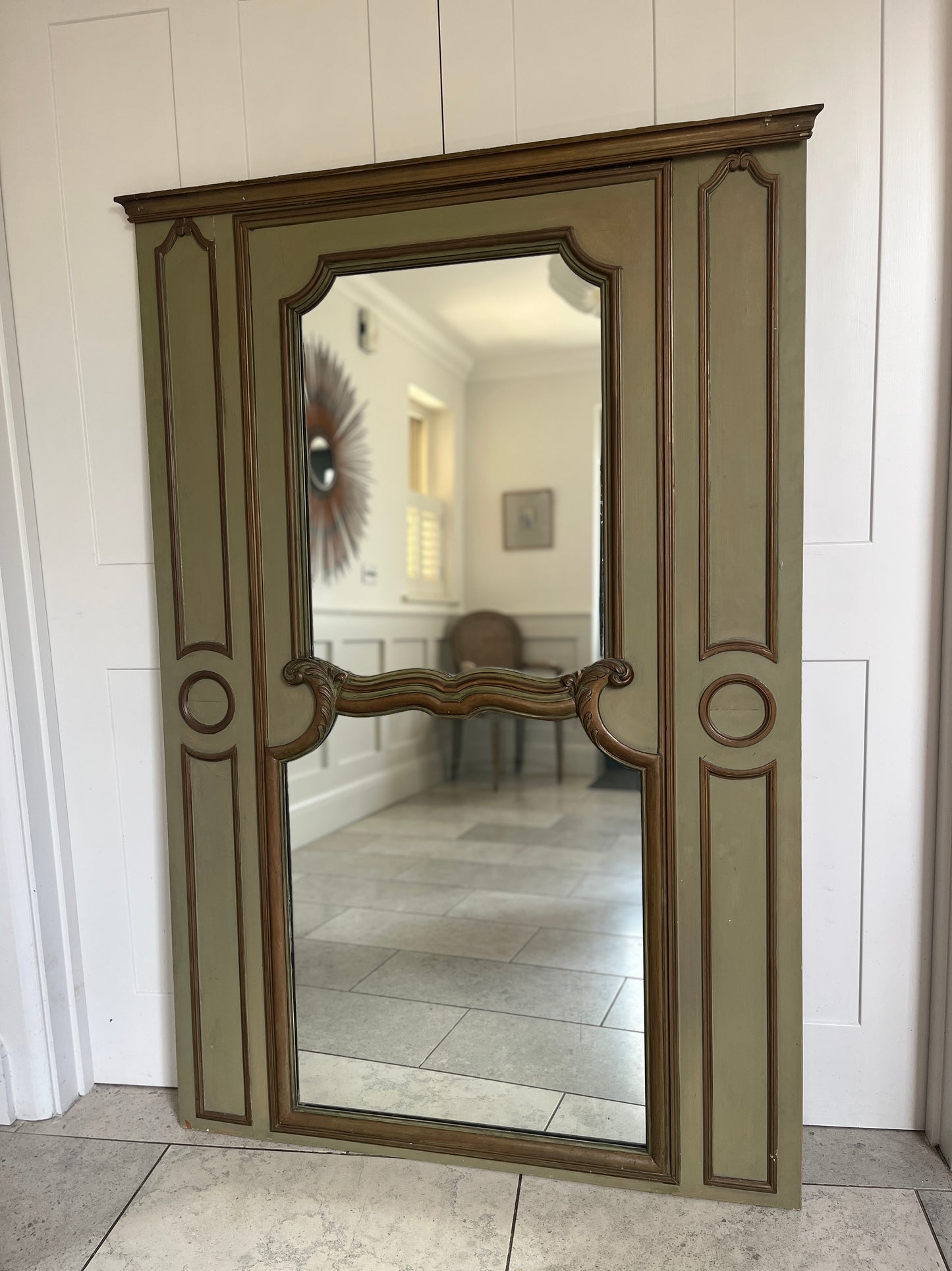 Antique French Trumeau Mirror