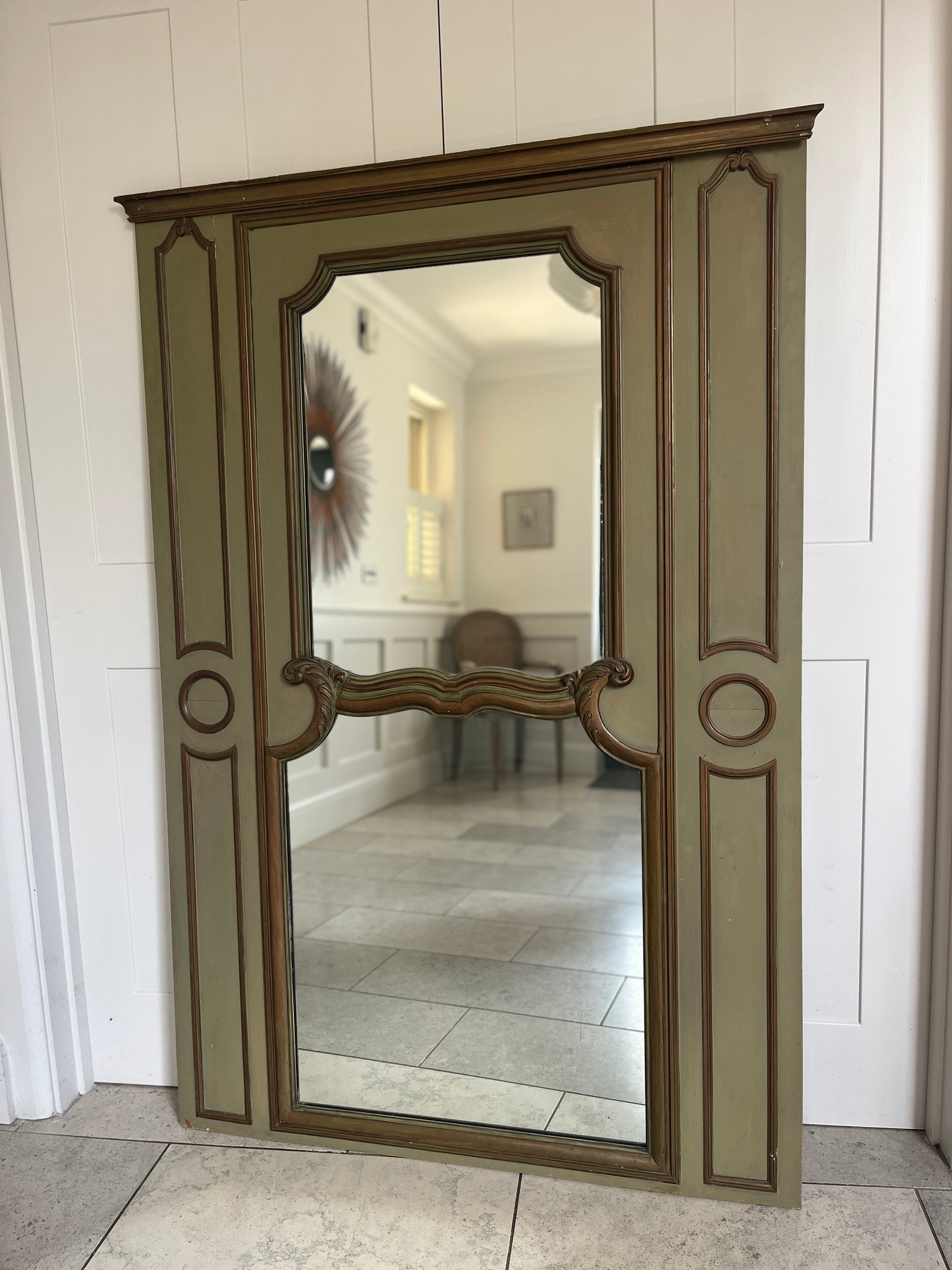 Antique French Trumeau Mirror