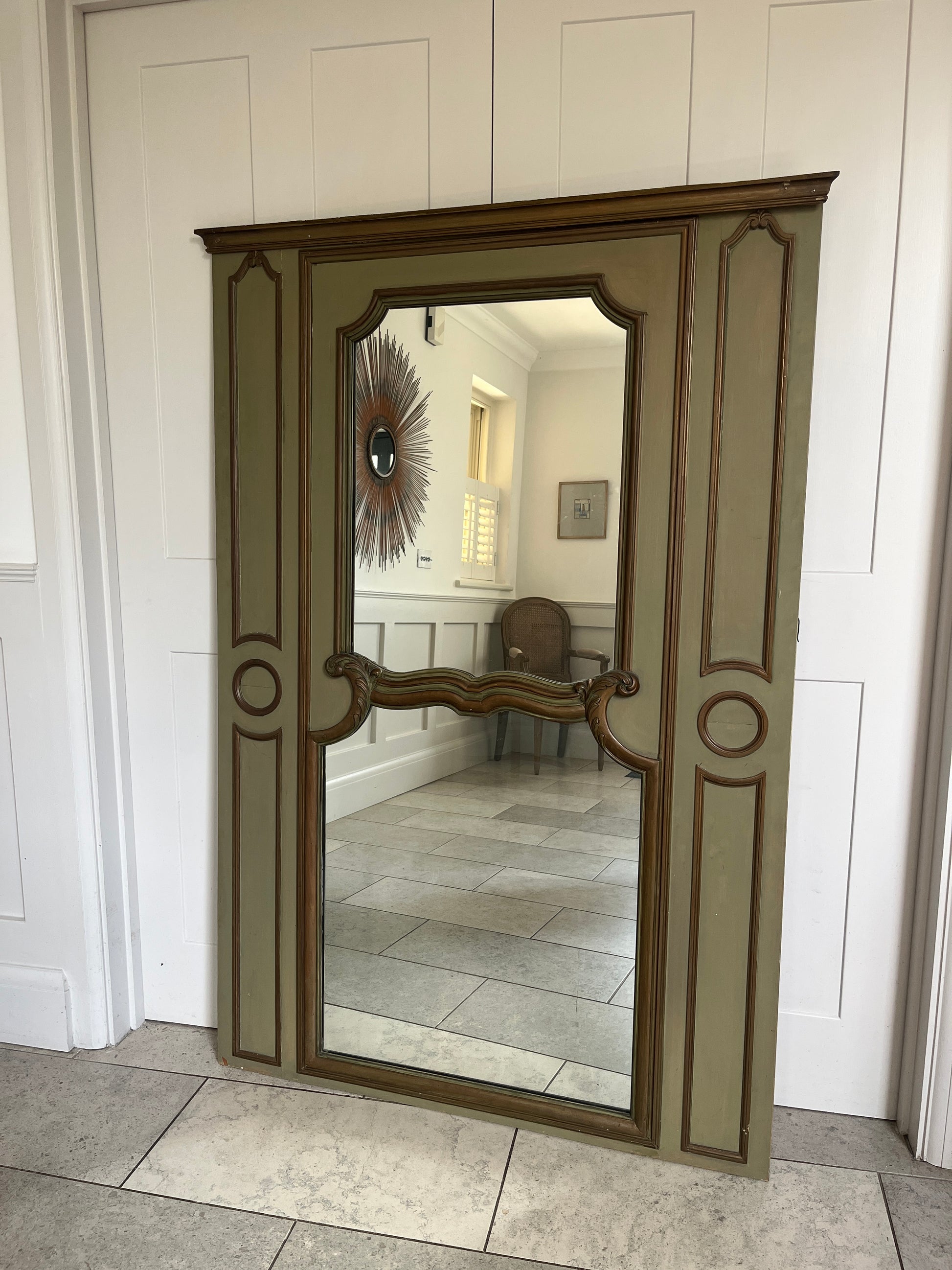 Antique French Trumeau Mirror