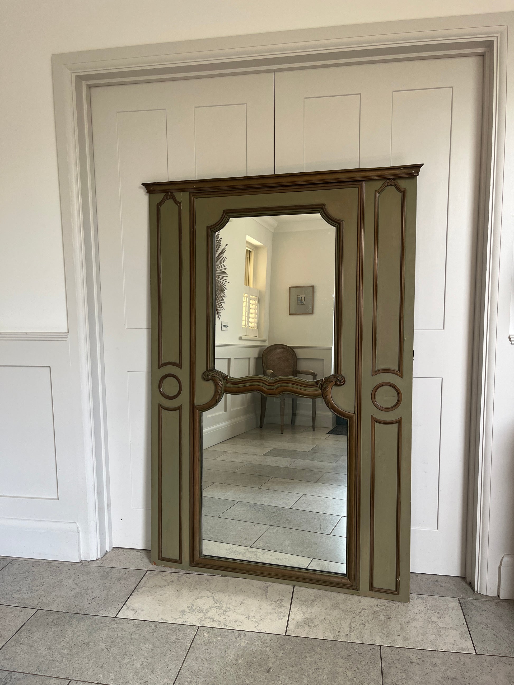 Antique French Trumeau Mirror