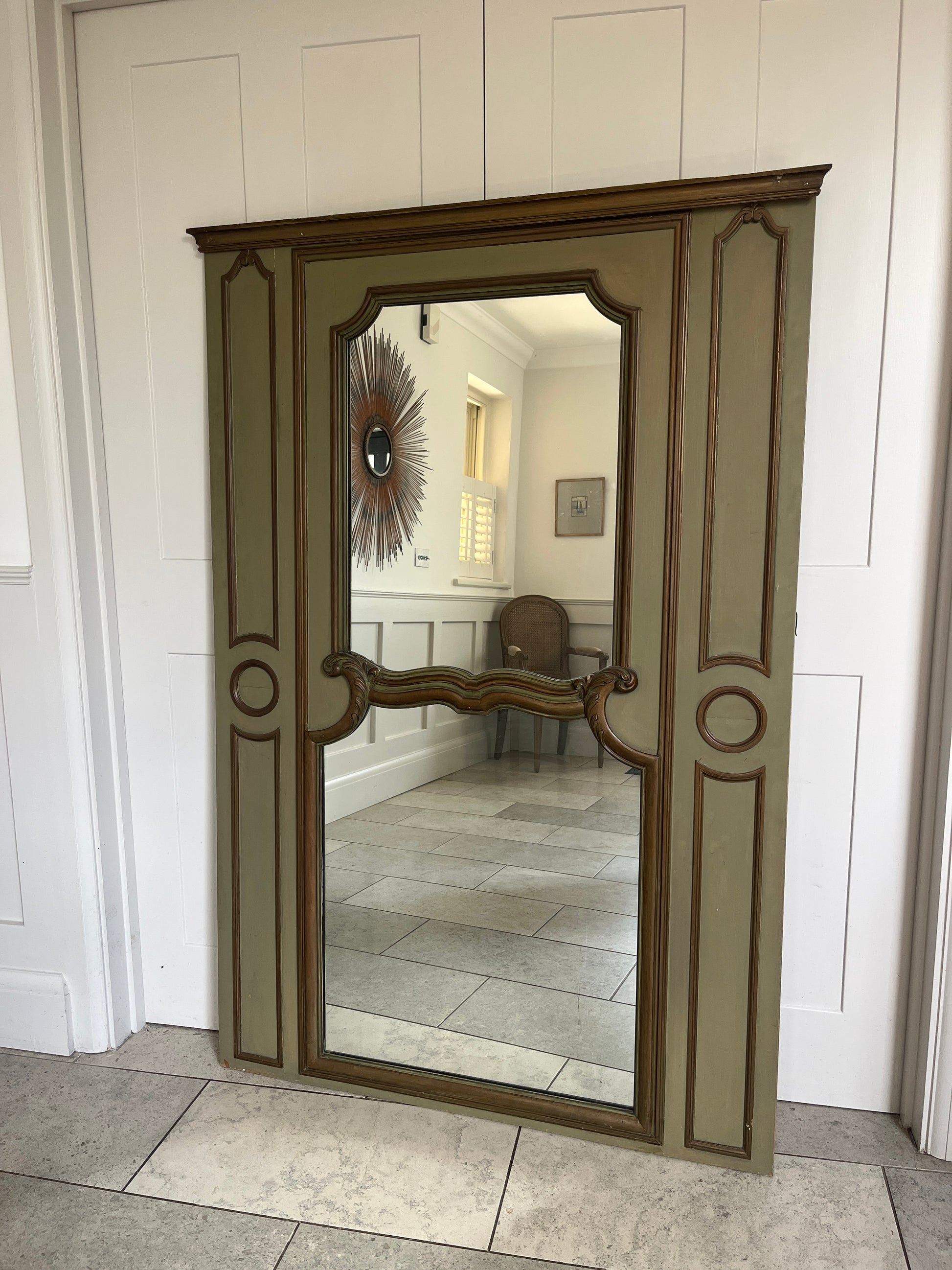Antique French Trumeau Mirror