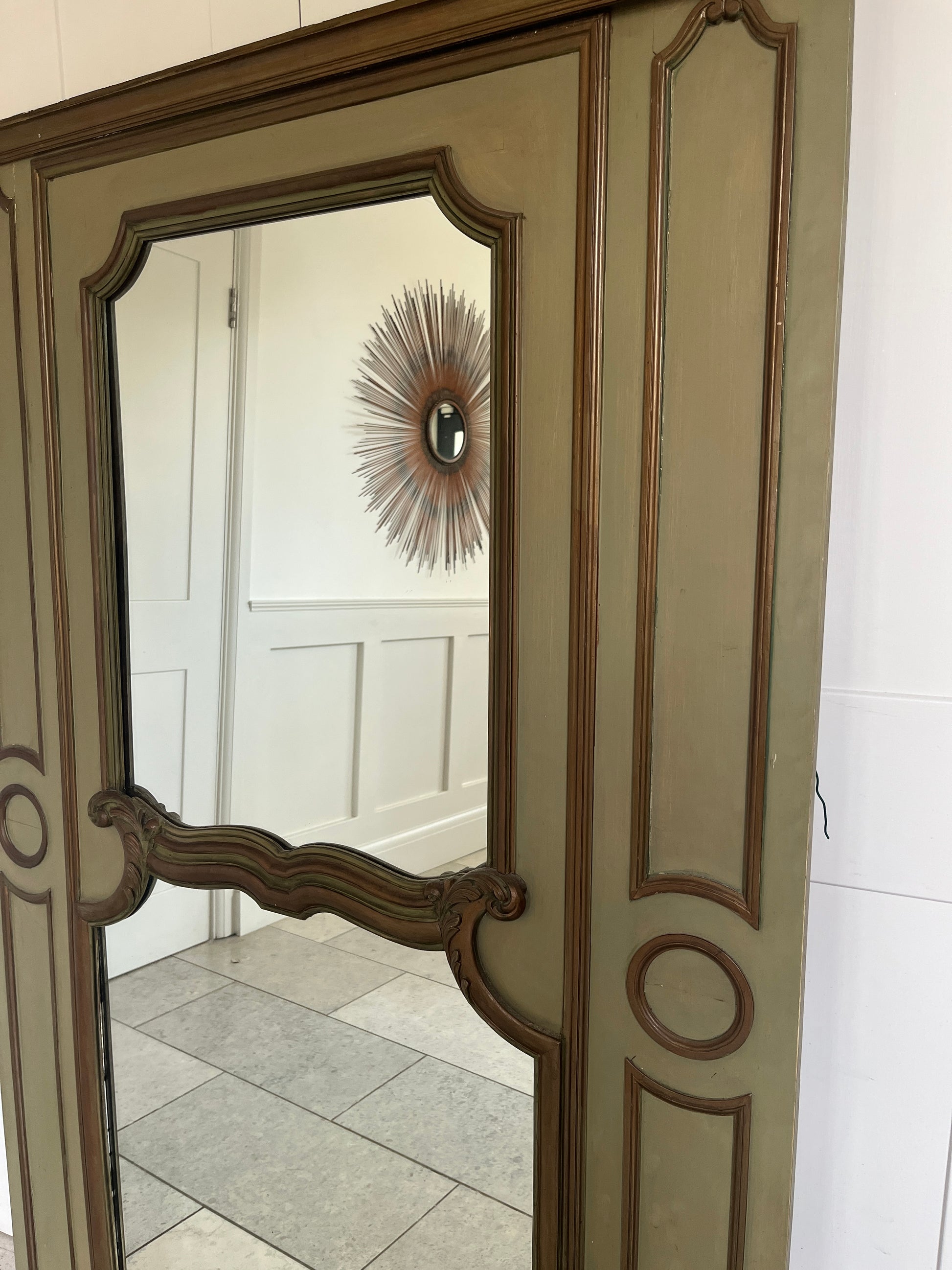 Antique French Trumeau Mirror