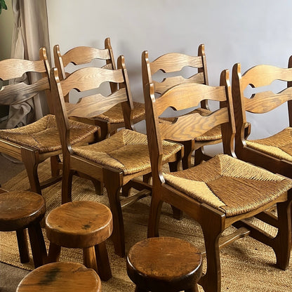 Guillerme and Chambron Razor Back Chairs x 6