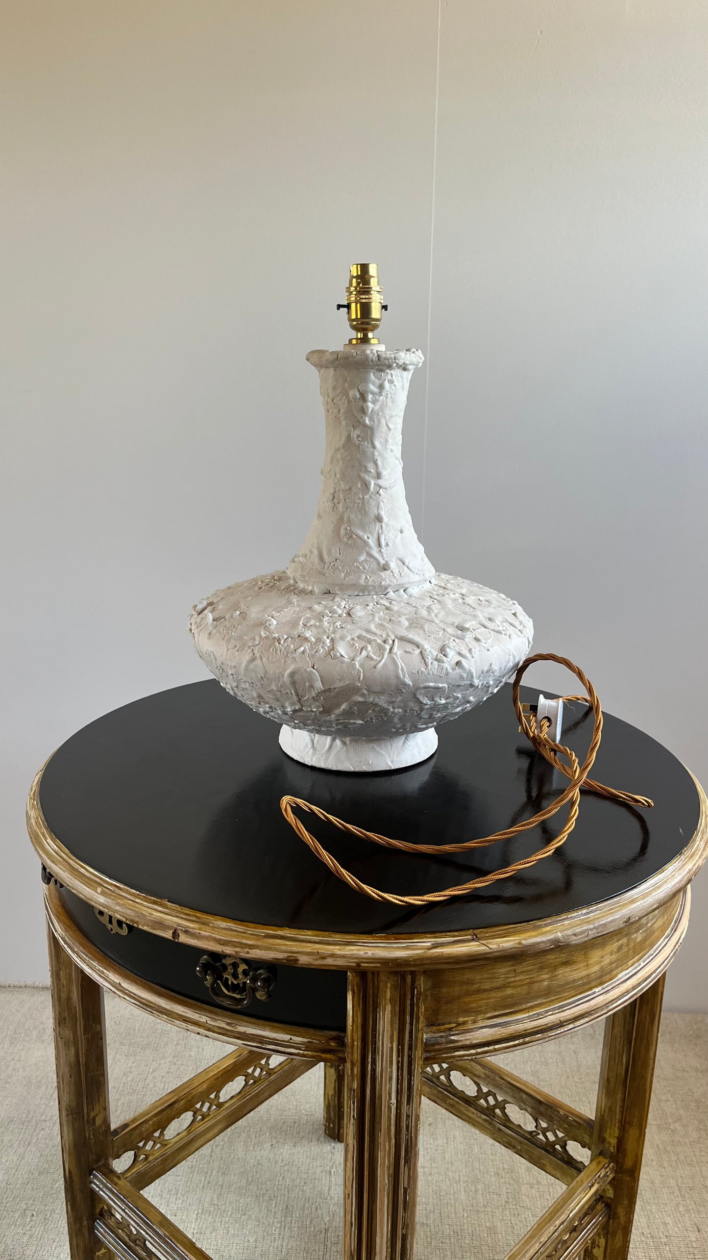 Large French Sculptural Ceramic Table Lamp, c.1970s