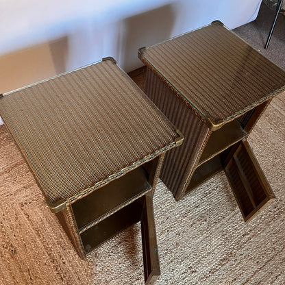 Pair of Mid-Century Woven Cabinets By Lloyd Loom