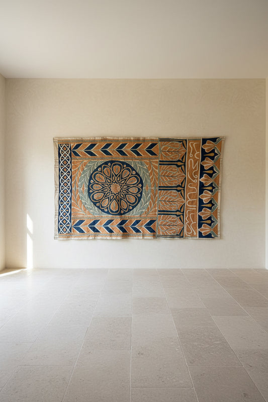 Hand-Stitched Appliqué Textile Wall Hanging, 1930s