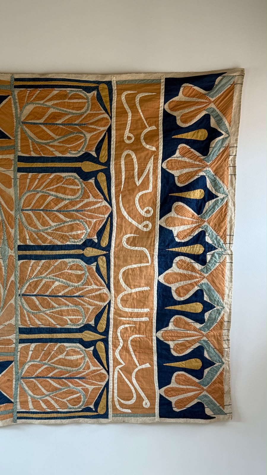Hand-Stitched Appliqué Textile Wall Hanging, 1930s