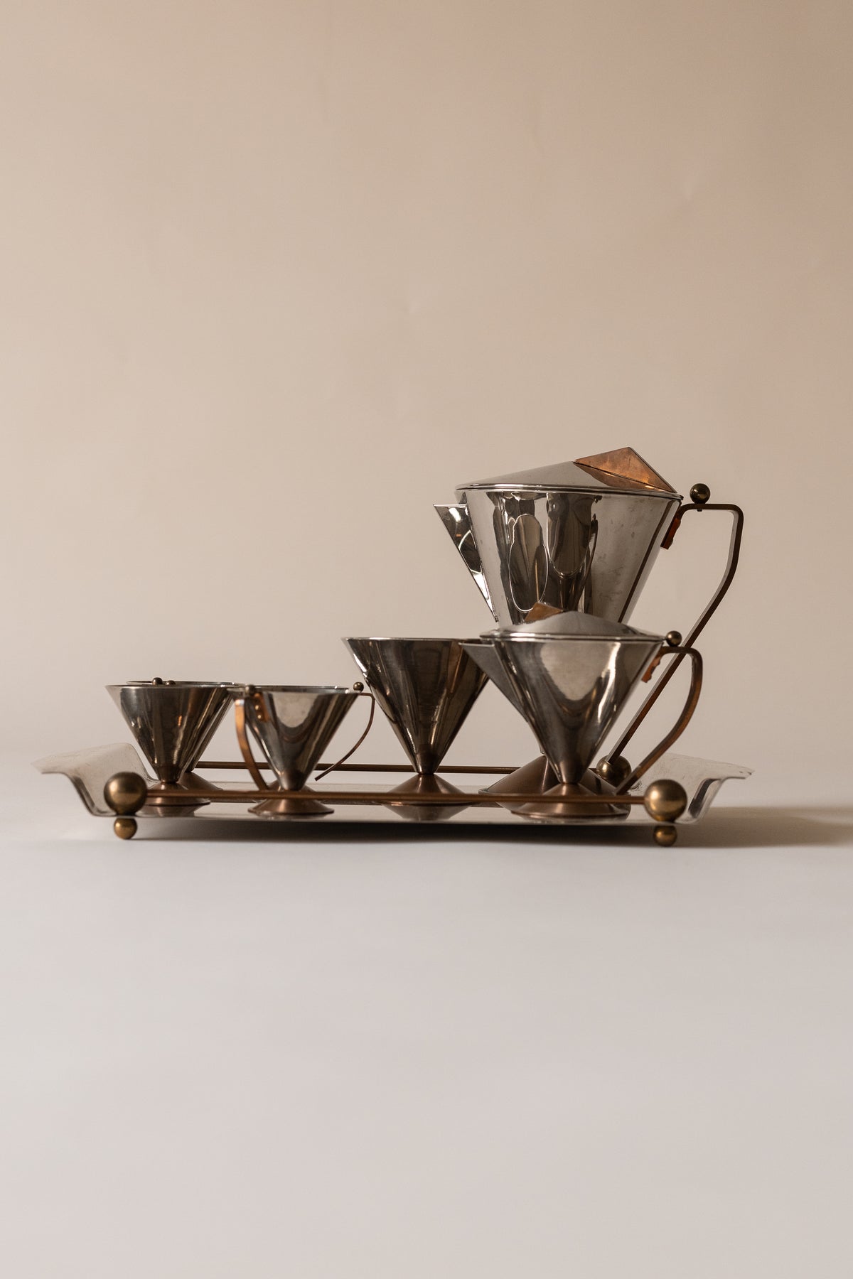 Postmodern Italian Conical Tea & Coffee Service.