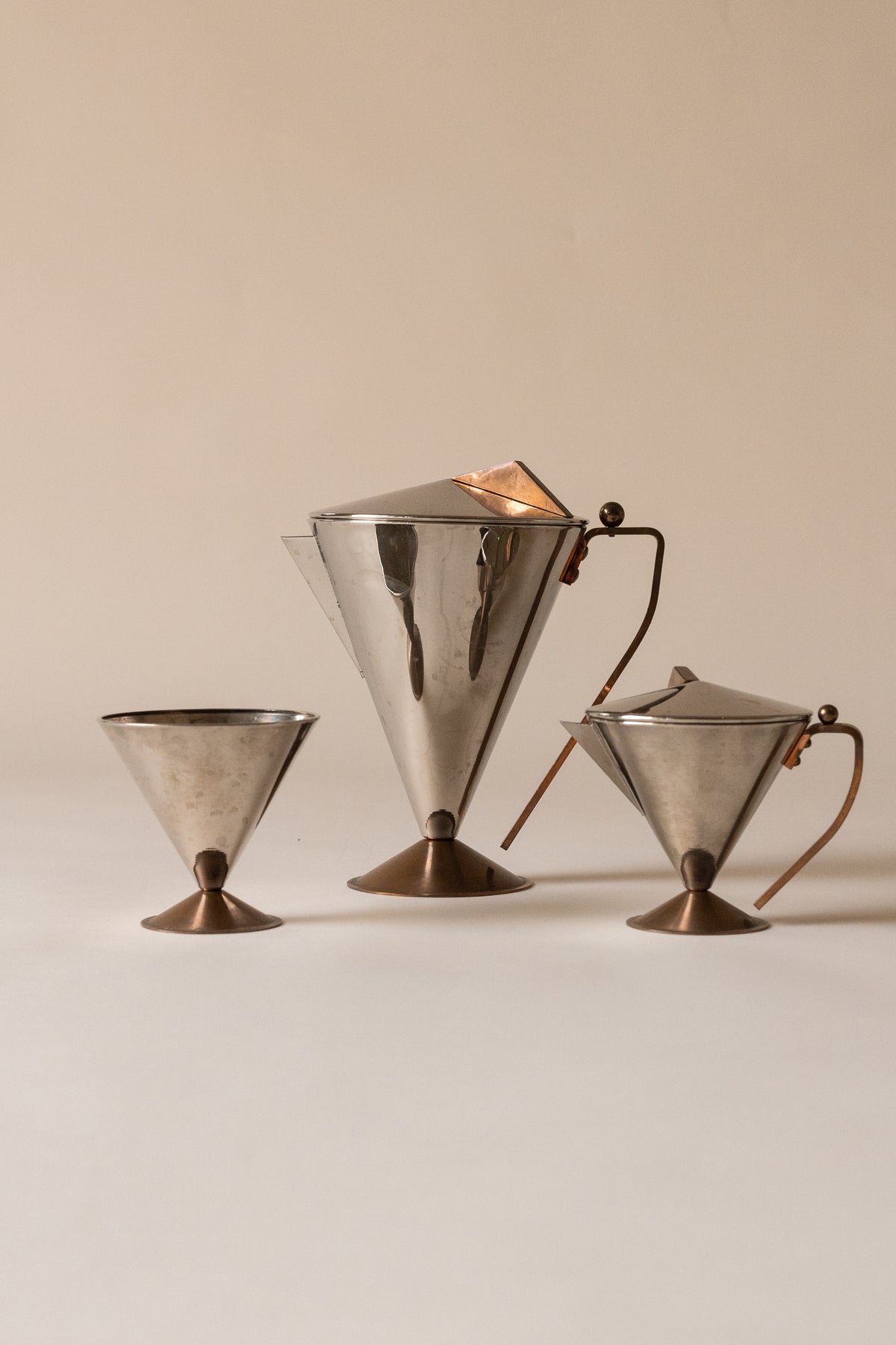 Postmodern Italian Conical Tea & Coffee Service.
