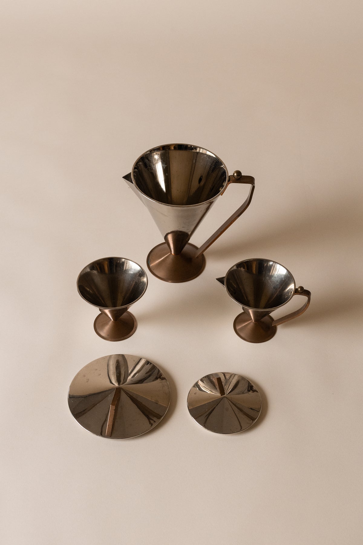 Postmodern Italian Conical Tea & Coffee Service.