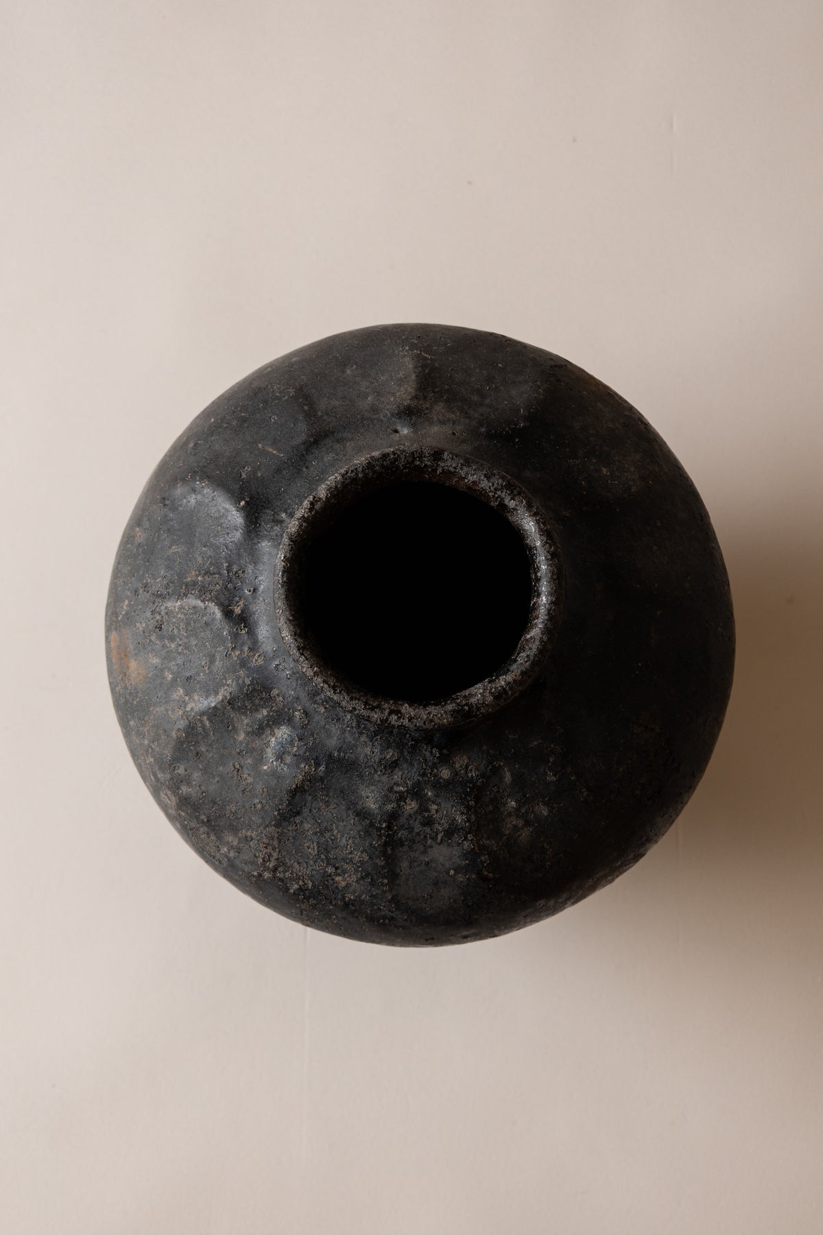 19th-Century Chinese Hand-Built Clay Storage Vessel