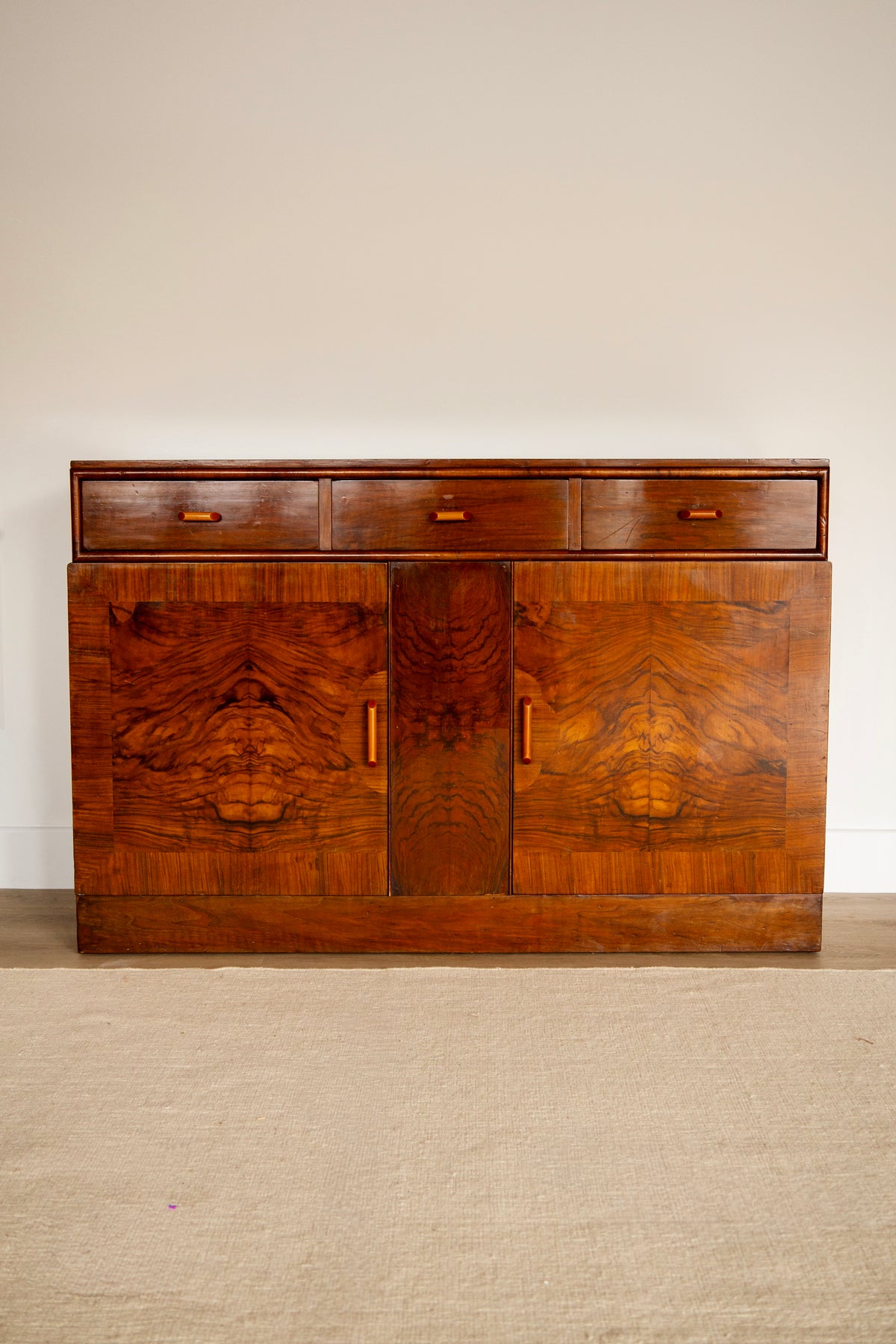 1930s Art Deco Burr Walnut Sideboard