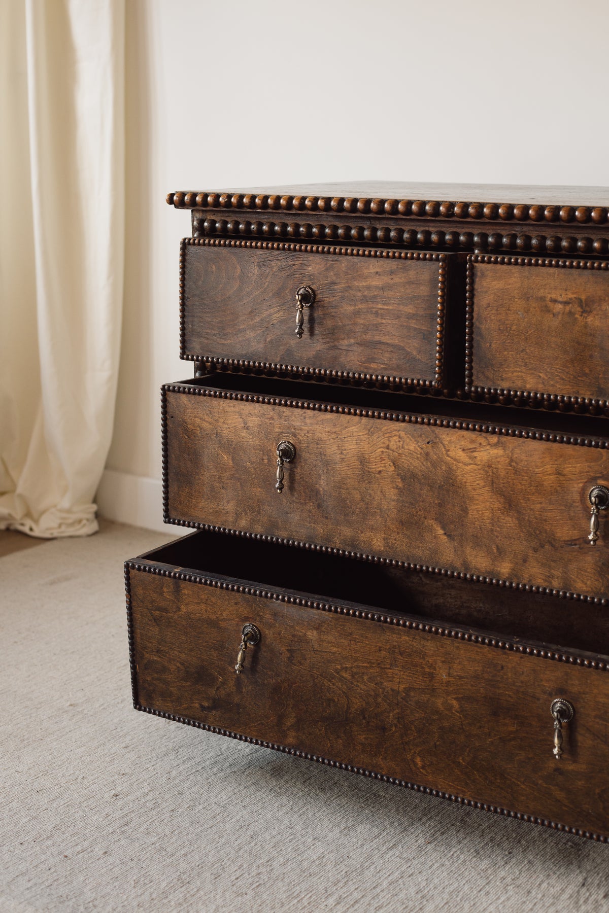19th Century Bobbin-Decorated Chest of Drawers