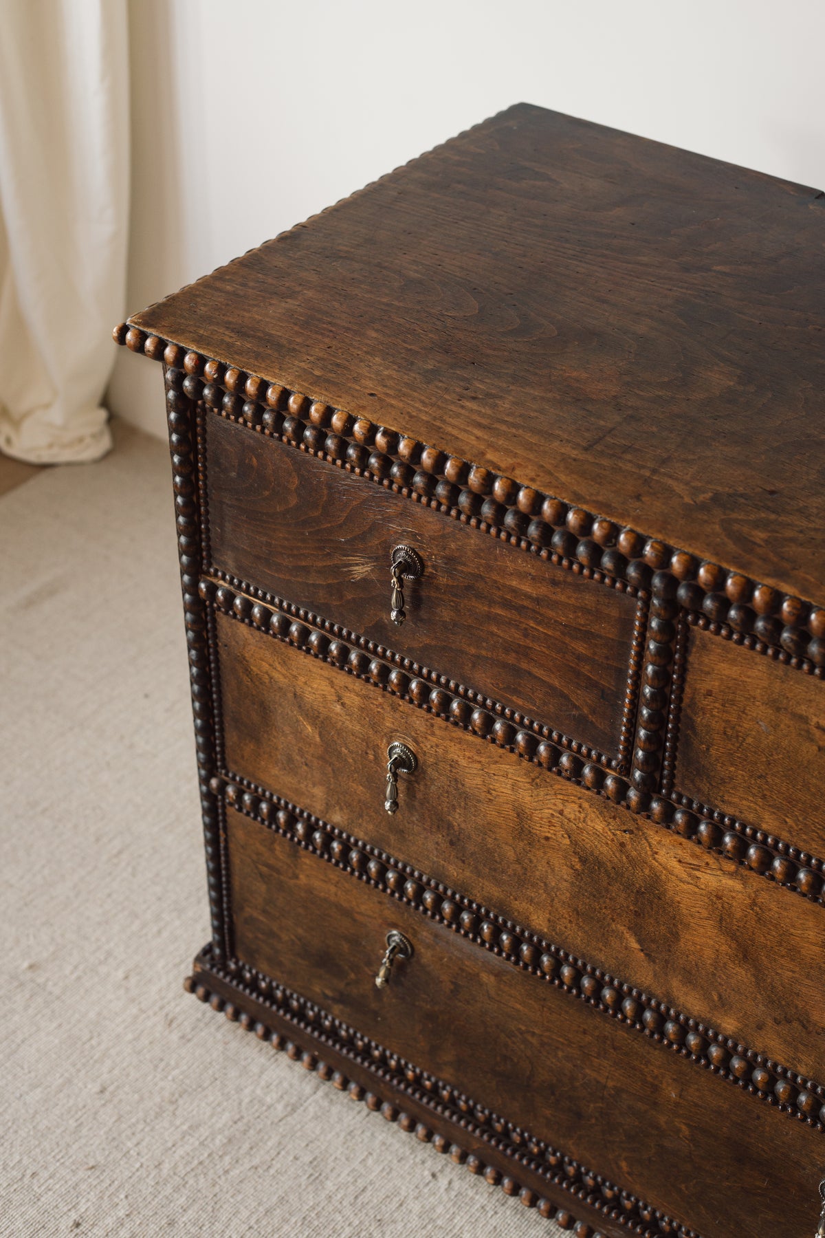 19th Century Bobbin-Decorated Chest of Drawers