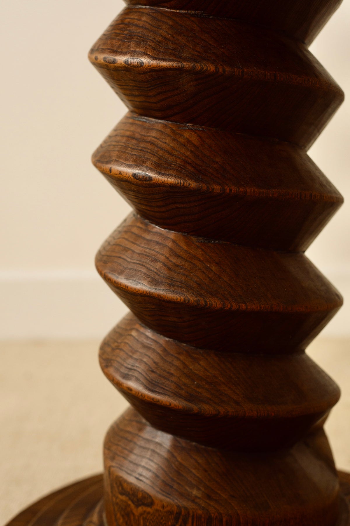 French Solid Oak Side Table Attributed to Charles Dudouyt, circa 1940s–1950s