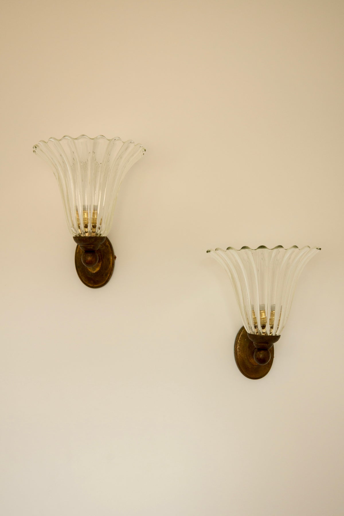 Pair of Mid-Century Italian Murano Wall Lights