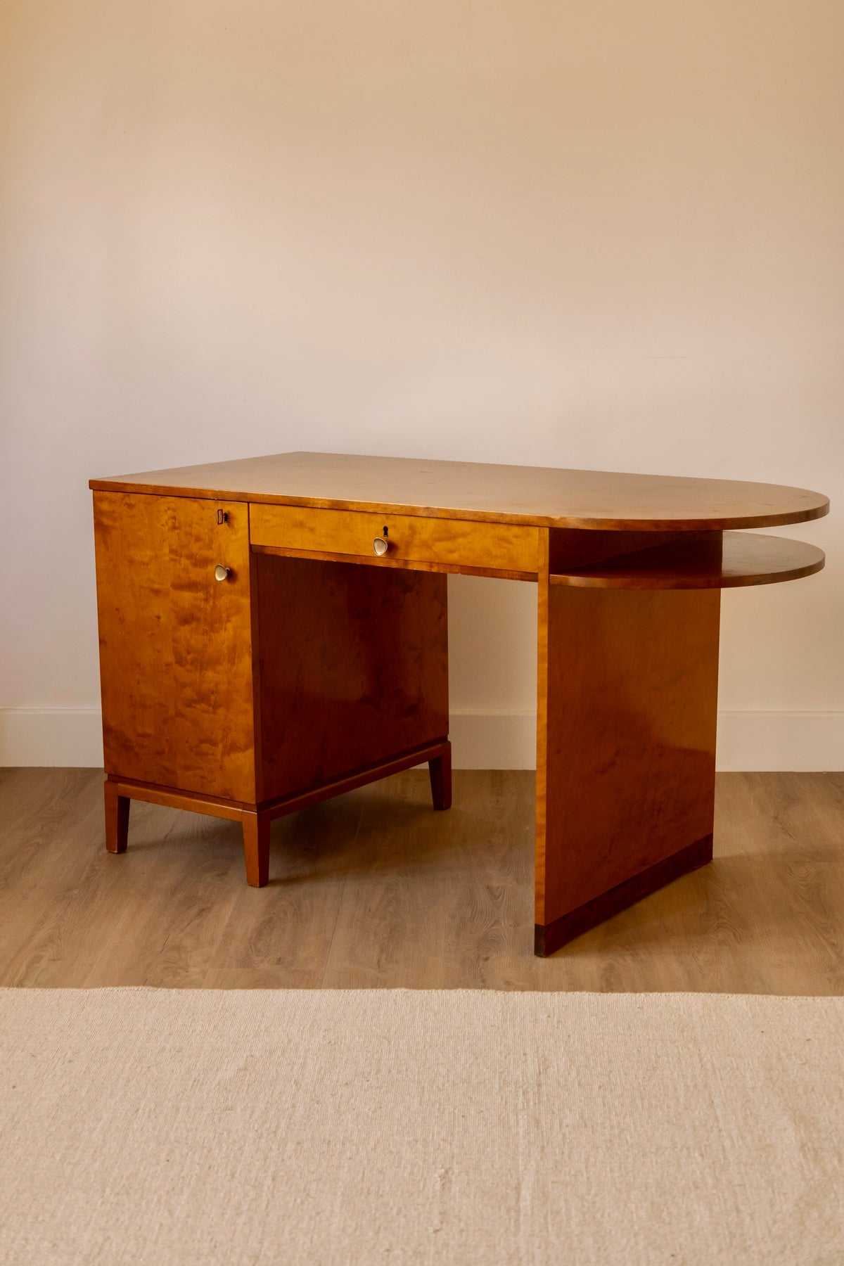 Swedish Art Deco Birch Veneer Desk