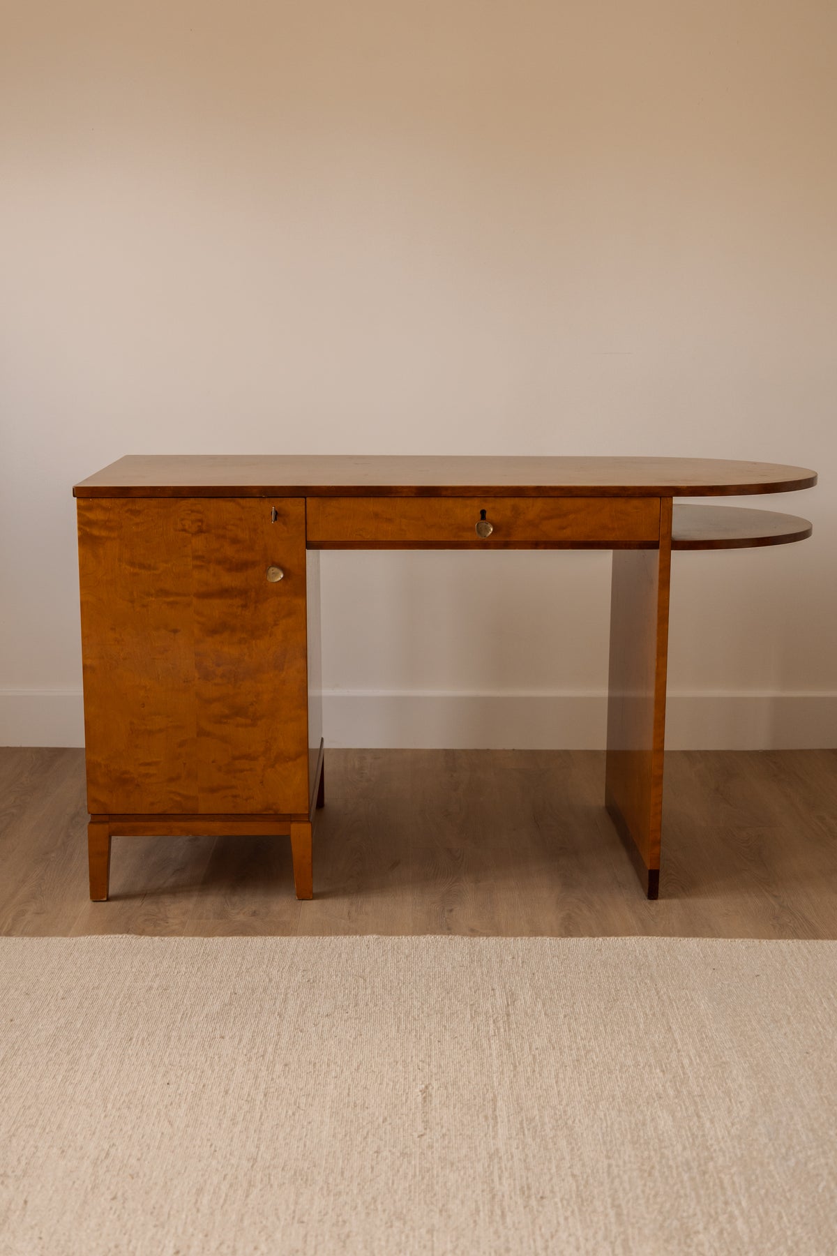 Swedish Art Deco Birch Veneer Desk