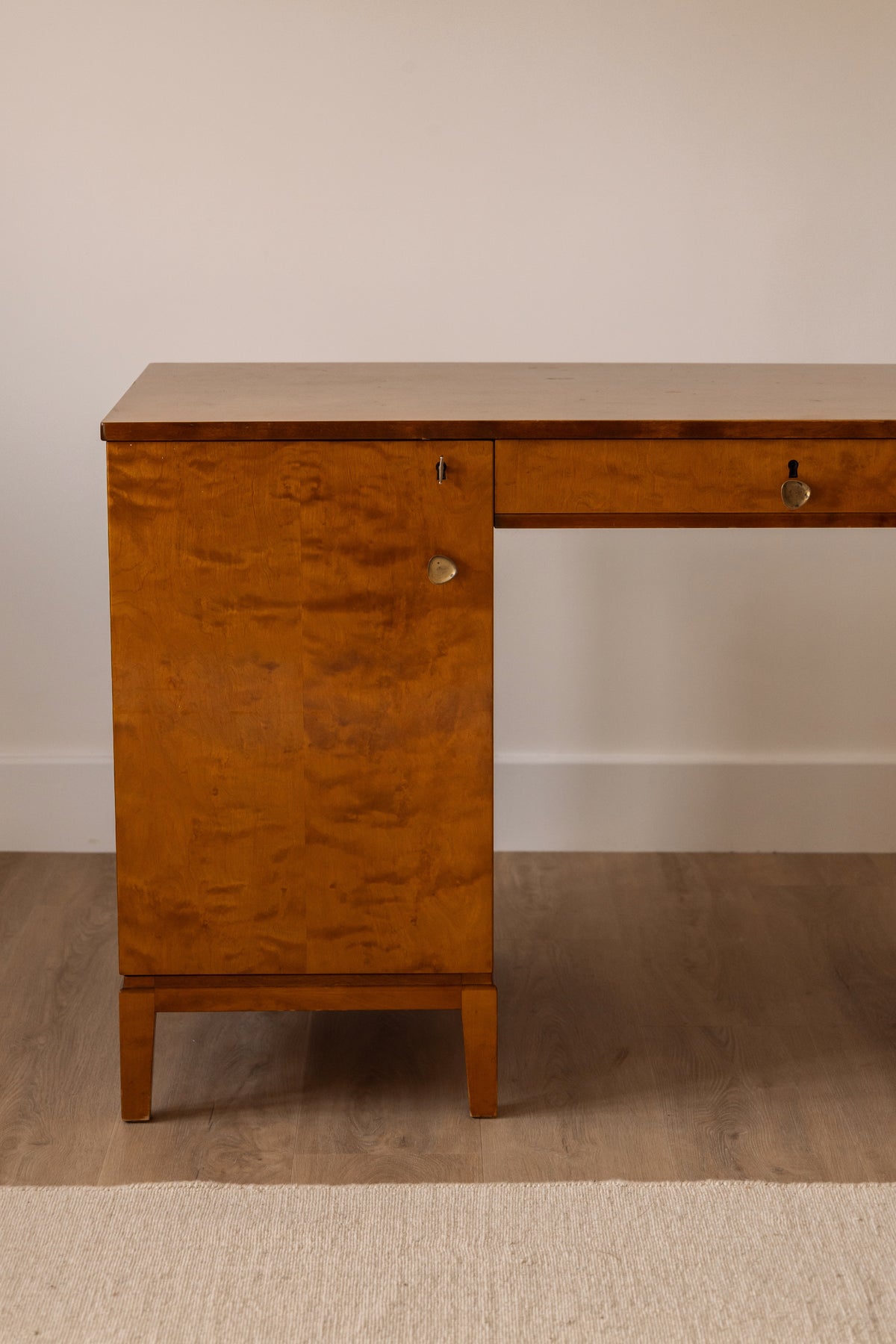 Swedish Art Deco Birch Veneer Desk