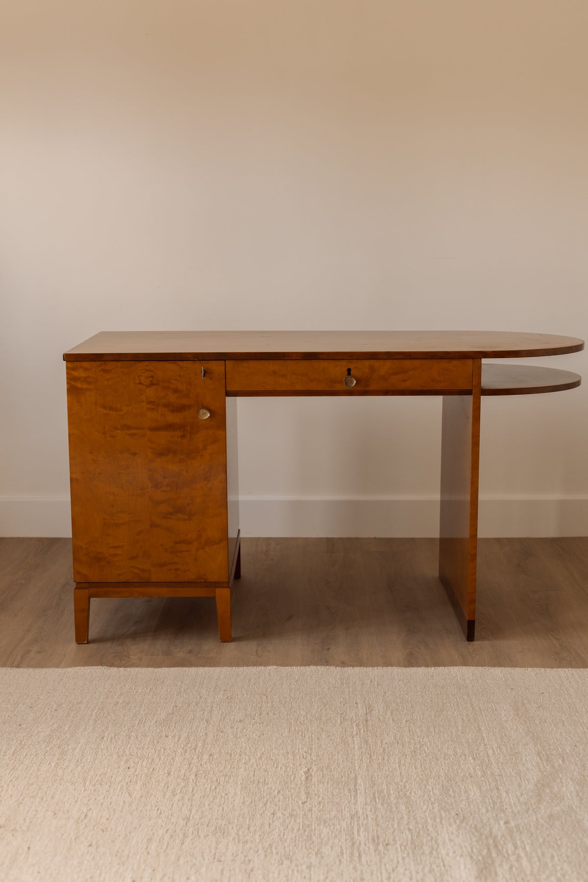 Swedish Art Deco Birch Veneer Desk