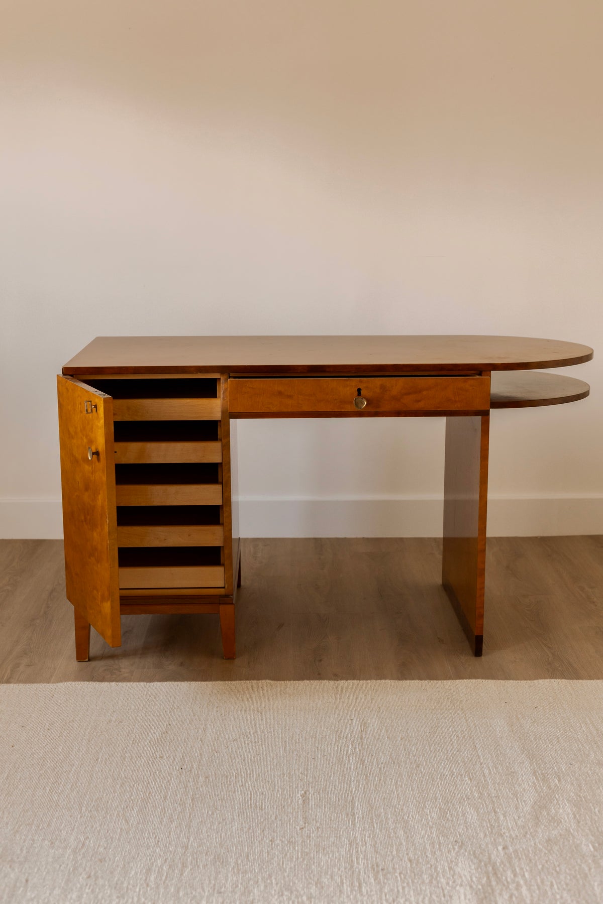 Swedish Art Deco Birch Veneer Desk