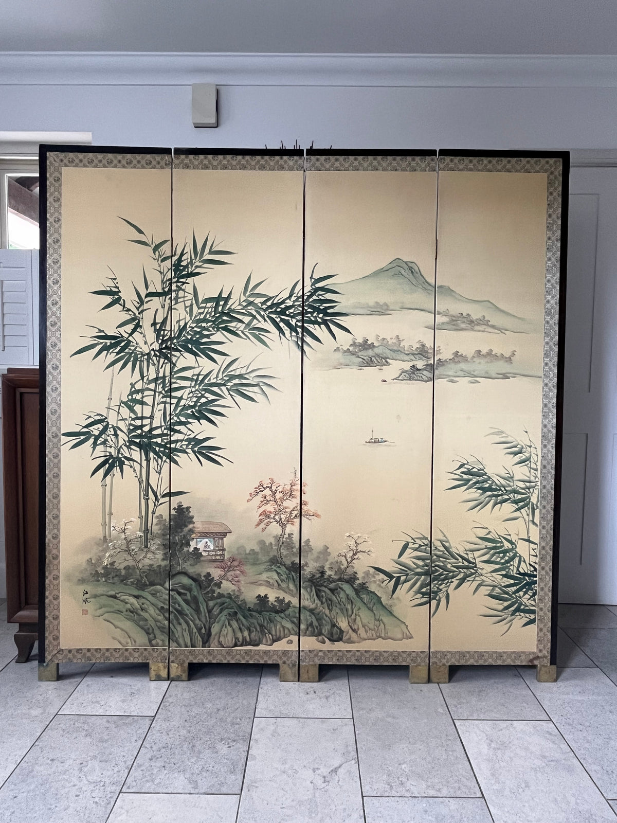 RESERVED - Japanese Four-Panel Byōbu Folding Screen