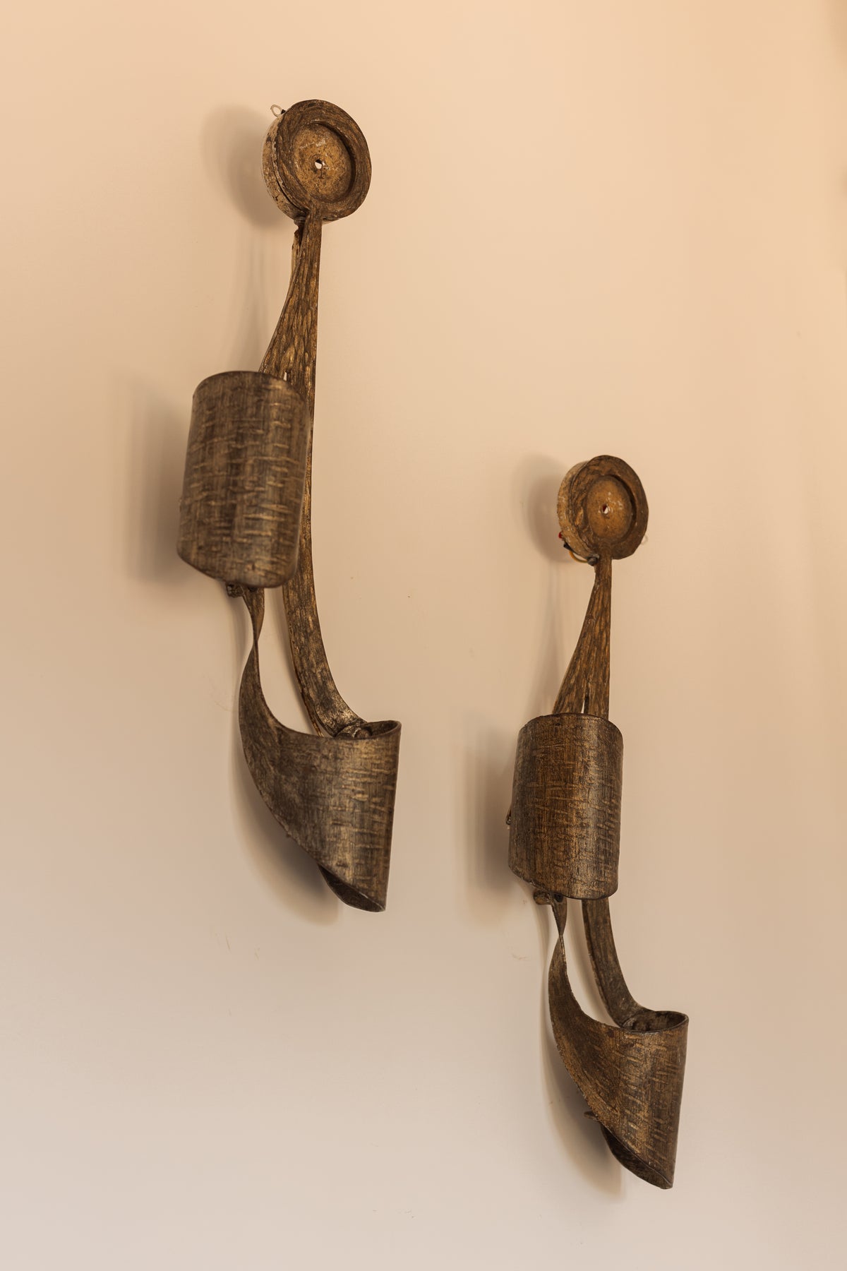 Pair of Mid-Century Brutalist Wall Lights