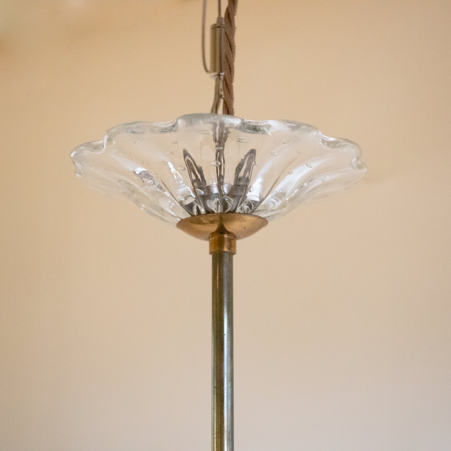 Mid-Century Murano Glass Pendant Light attr. Barovier & Toso