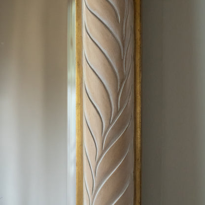 Large Arched Mirror with Leaf Motif Frame, Belgium c.1980