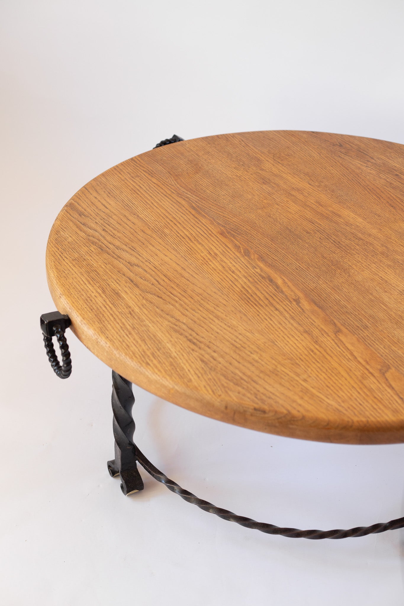 French Oak and Iron Coffee Table, c.1940