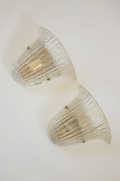 Barovier Murano ‘Grangilia’ Glass Wall Lights – Pair