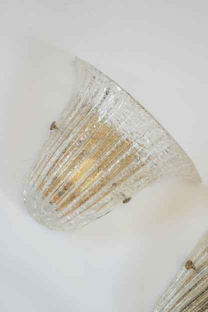 Barovier Murano ‘Grangilia’ Glass Wall Lights – Pair