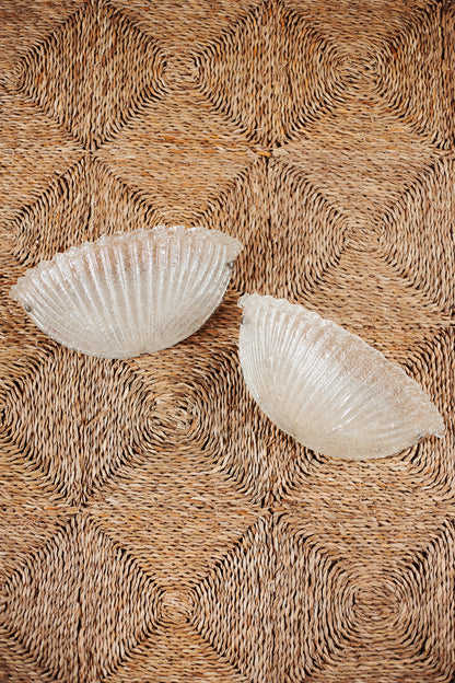 Large Pair of Murano 'Graniglia' Glass Scalloped Wall Lights