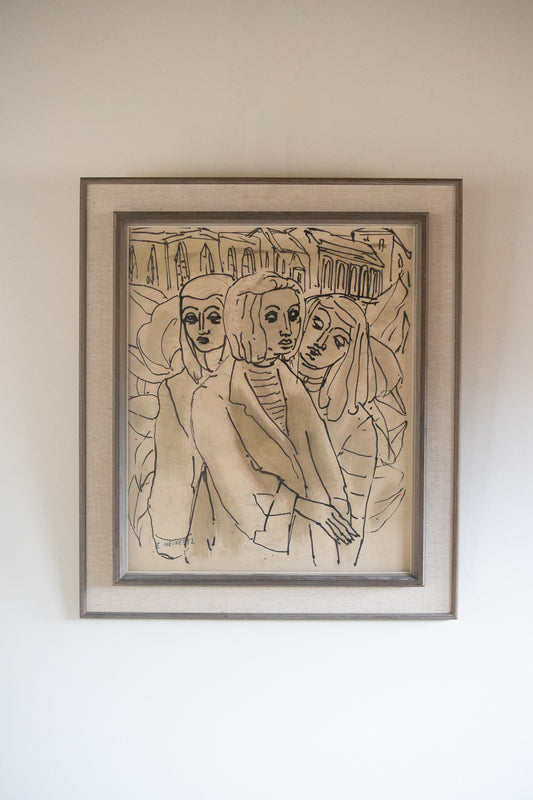 Mid-Century Ink On Paper by Erik Heinerttz