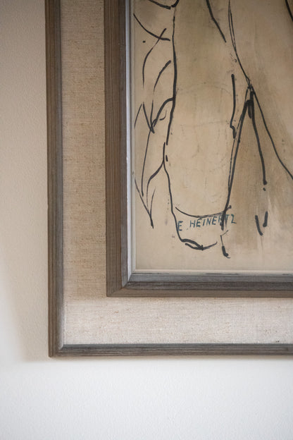 Mid-Century Ink On Paper by Erik Heinerttz