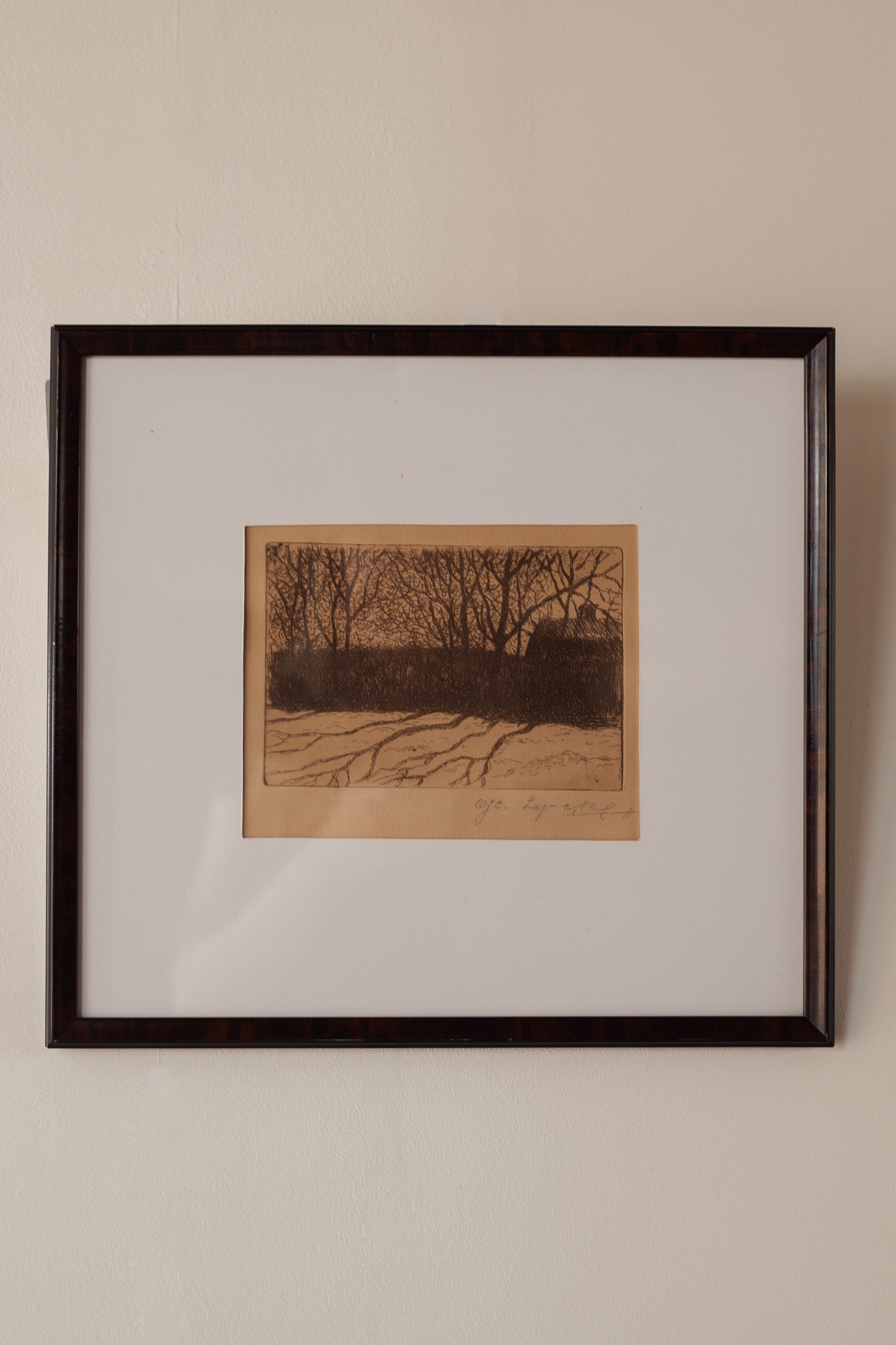 Etching by Oscar Lycke, Sweden Early 20th Century