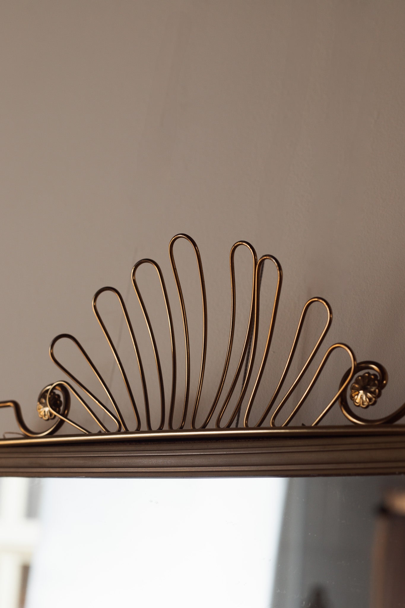 Mid-Century French Brass Framed Mirror