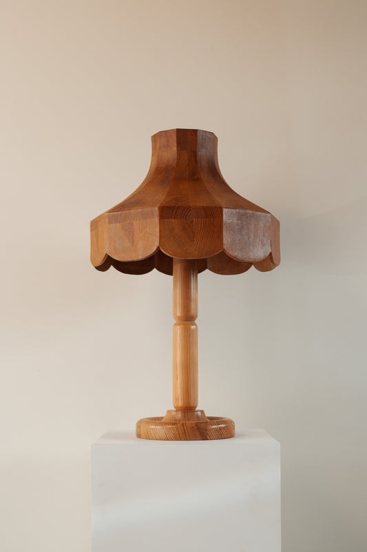 Pine table lamp by Eino Lundholm, Sweden, 1970s