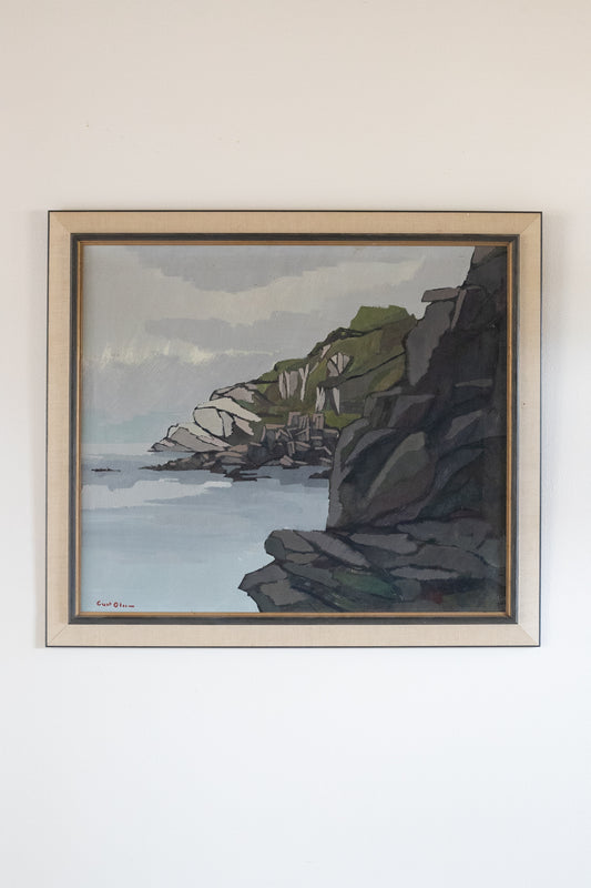 Large Mid-Century Oil On Board by Curt Olson