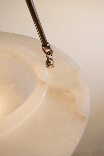 Art Deco Revival Carved Alabaster Plafonnier