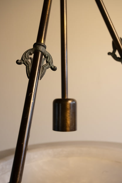 Art Deco Revival Carved Alabaster Plafonnier