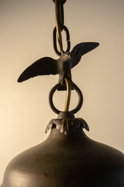 Flemish Patinated Brass Ceiling Lantern - Belgium C.1920