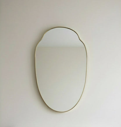 Large Mid-Century Italian Brass Shield Mirror