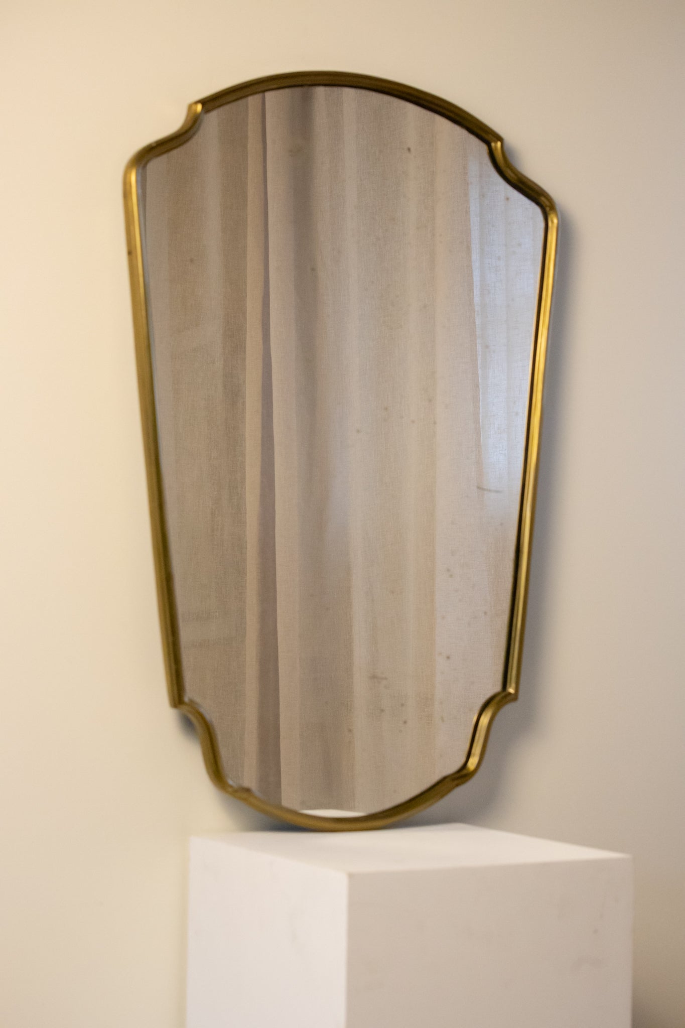 Mid-century Belgian Brass Mirror