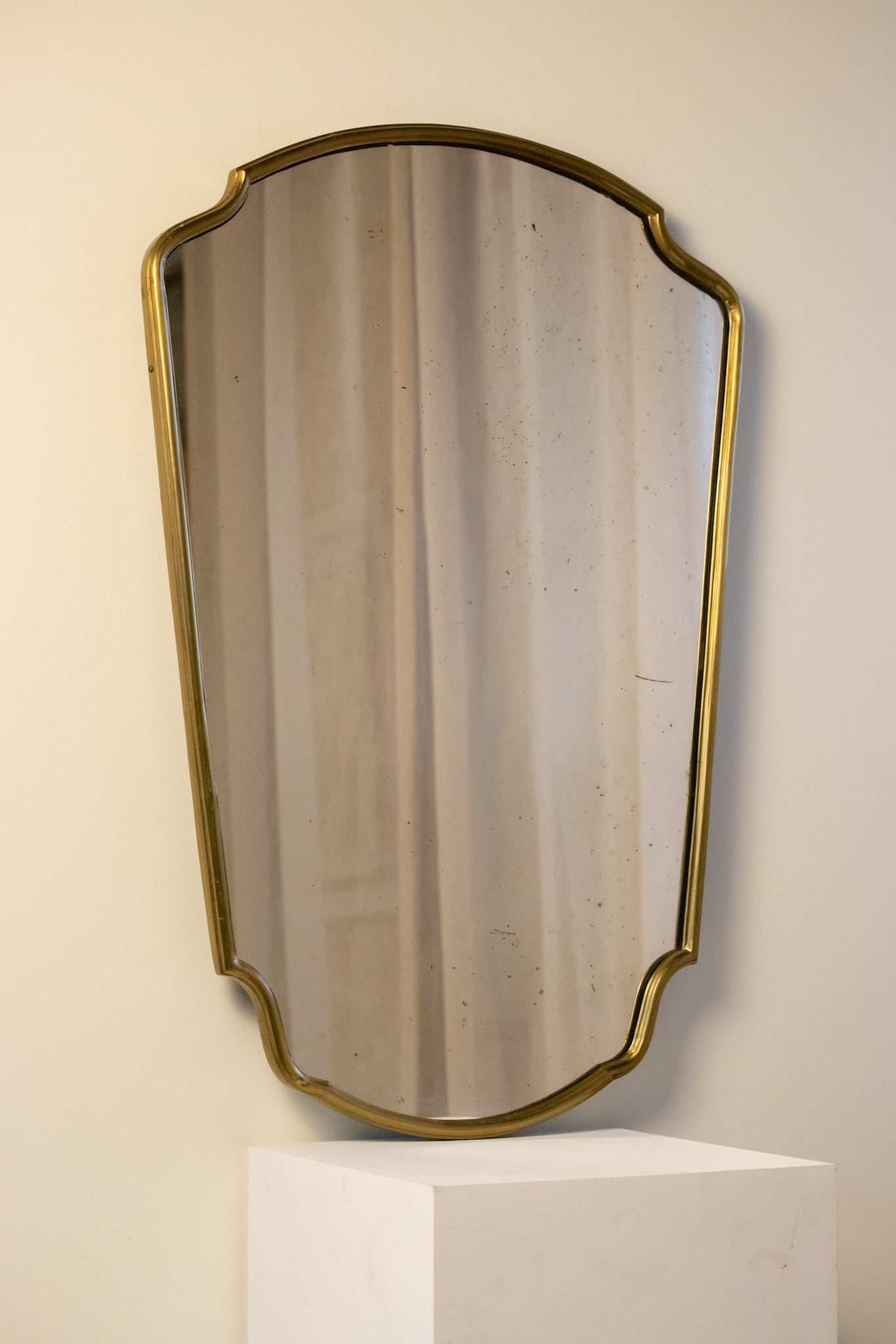 Mid-century Belgian Brass Mirror