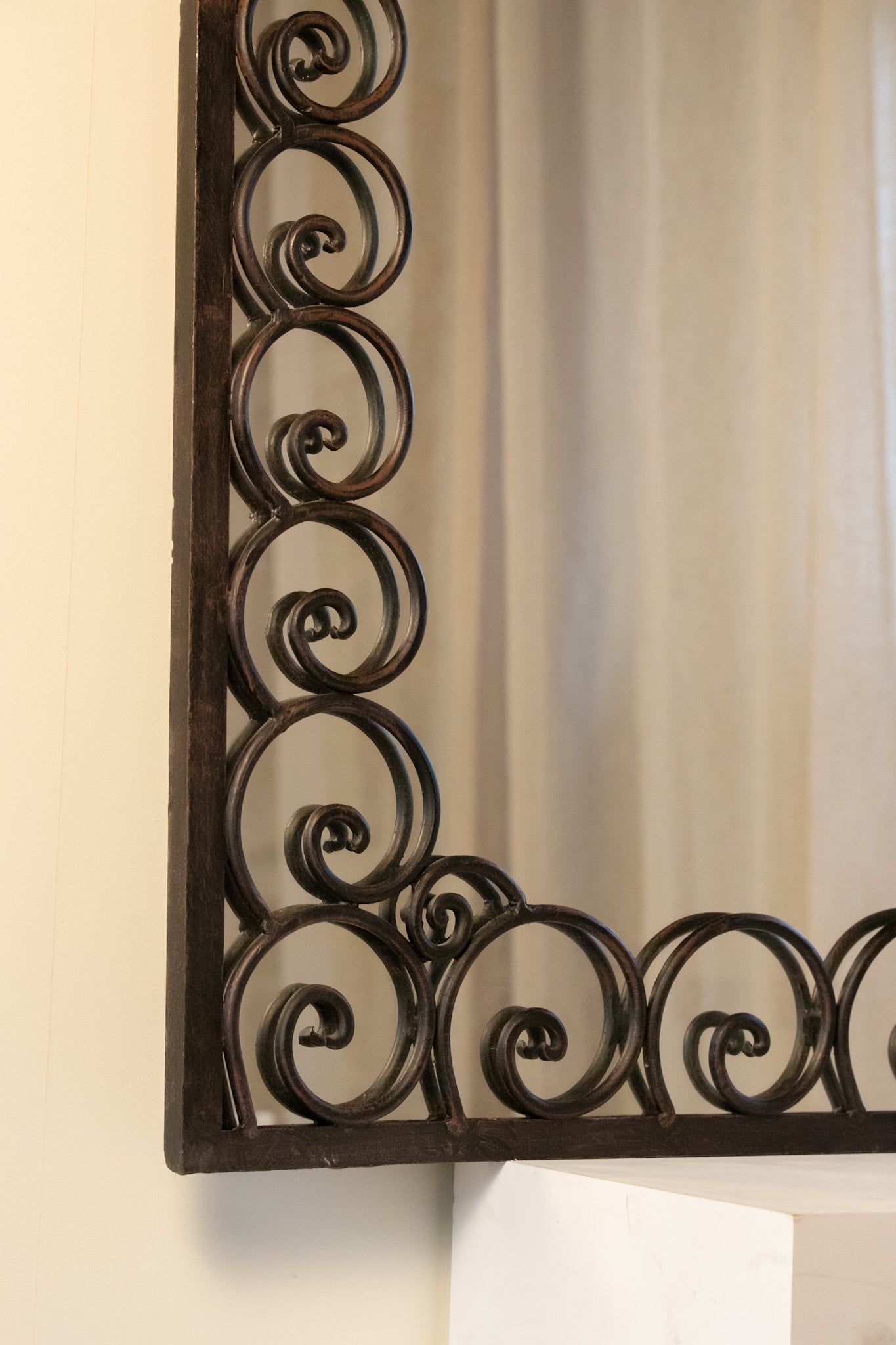 Large French Spiral Forged Mirror